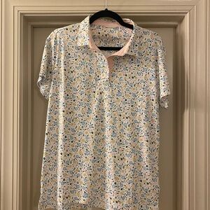 Swannies Women’s Polo size XL Floral Print